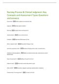 Nursing Process & Clinical Judgment&colon; Key  Concepts and Assessment Types Questions  and answers 