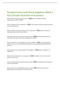 Nursing Process and Clinical Judgment&colon; Week 1  Key Concepts Questions and answers 