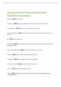 Nursing&colon; Infection Prevention & Control  Questions and answers 