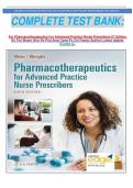 COMPLETE TEST BANK&colon;   For Pharmacotherapeutics For Advanced Practice Nurse Prescribers 6th Edition By Teri Moser Woo Rn Phd Arnp Cpnp-Pc Cnl Faanp &lpar;Author&rpar; Latest Update  Graded A&plus;