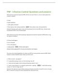 PNP - Infection Control Questions and answers 