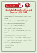 Blockchain Exam Questions and Answers 100&percnt; PASS
