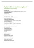 Psychiatric Mental Health Nursing Exam 2  Questions and answers 