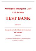 Complete Test Bank - Prehospital Emergency Care&comma; 11th Edition &ndash; Joseph J&period; Mistovich&comma; Keith J&period; Karren &ndash; ISBN 9780134449067 &lpar;All Chapters Covered 1&ndash;46&rpar;