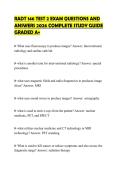 RADT 146 TEST 2 EXAM QUESTIONS AND ANSWERS 2026 COMPLETE STUDY GUIDE GRADED A&plus;