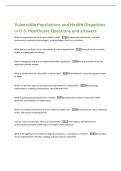Vulnerable Populations and Health Disparities  in U&period;S&period; Healthcare Questions and answers 