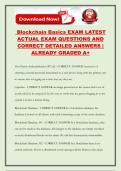 Blockchain Basics EXAM LATEST ACTUAL EXAM QUESTIONS AND CORRECT DETAILED ANSWERS &vert; ALREADY GRADED A&plus;