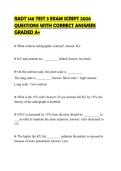 RADT 146 TEST 3 EXAM SCRIPT 2026 QUESTIONS WITH CORRECT ANSWERS GRADED A&plus;