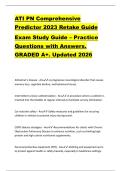 ATI PN Comprehensive  Predictor 2023 Retake Guide  Exam Study Guide &ndash; Practice  Questions with Answers&period;  GRADED A&plus;&period; Updated 2026 