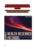 TEST BANK for Introduction to Health Research Methods&colon; A Practical Guide 3rd Edition by Kathryn H&period; Jacobsen All Chapters Covered 1-42 & Exams&vert; Verified Questions & Correct Answers for Exam Preparations&vert; A&plus; PASS