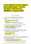 ATI RN COMMUNITY HEALTH VERSION 1  Exam Study Guide &ndash; Practice  Questions with Answers&period;  GRADED A&plus;&period; Updated 2026 