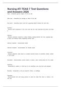 Nursing ATI TEAS 7 Test Questions and Answers 2026