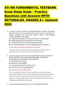ATI RN FUNDAMENTAL TESTBANK  Exam Study Guide &ndash; Practice  Questions with Answers WITH  RATIONALES&period; GRADED A&plus;&period; Updated  2026 