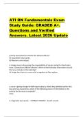 ATI RN Fundamentals Exam  Study Guide&colon; GRADED A&plus;&period;  Questions and Verified  Answers&period; Latest 2026 Update 
