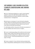 VATI NURSING CARE CHILDREN SOLUTION COMPLETE QUESTION BANK AND ANSWER KEY 2026