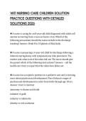 VATI NURSING CARE CHILDREN SOLUTION PRACTICE QUESTIONS WITH DETAILED SOLUTIONS 2026