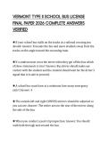 VERMONT TYPE II SCHOOL BUS LICENSE FINAL PAPER 2026 COMPLETE ANSWERS VERIFIED