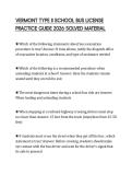 VERMONT TYPE II SCHOOL BUS LICENSE PRACTICE GUIDE 2026 SOLVED MATERIAL
