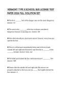 VERMONT TYPE II SCHOOL BUS LICENSE TEST PAPER 2026 FULL SOLUTION SET