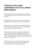 VIRGINIA REAL ESTATE LICENSE COMPREHENSIVE TEST 2026 FULL ANSWERS REVIEW GRADED A&plus;