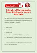 Principles of Microeconomics Exam Questions and Answers 100&percnt; PASS