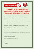 Principles of Microeconomics EXAM QUESTIONS AND CORRECT DETAILED ANSWERS 100&percnt; PASS