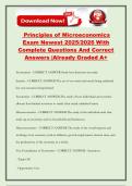 Principles of Microeconomics Exam Newest 2025&sol;2026 With Complete Questions And Correct Answers &vert;Already Graded A&plus;