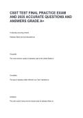 CSST Test Final Practice Exam 2025 Accurate Questions and Answers Grade A Study Guide Test Bank and Detailed Solutions 2025&sol; 2026