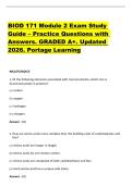 BIOD 171 Module 2 Exam Study  Guide &ndash; Practice Questions with  Answers&period; GRADED A&plus;&period; Updated  2026&period; Portage Learning 