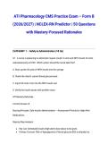 ATI Pharmacology CMS Actual Practice Exam &ndash; Form B &lpar;2026&sol;2027&rpar; &vert; NCLEX-RN&reg; Predictor &vert; Mastery-Focused Rationales & Verified Review