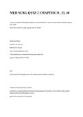 Med Surg Quiz 2 Chapters 31&comma; 33&comma; 40 Study Guide Practice Questions Test Bank and Detailed Solutions 2025&sol; 2026