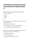 WASTEWATER COLLECTIONS III FINAL PAPER 2026 QUESTIONS WITH ANSWERS GRADED A&plus;