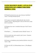 WATER TREATMENT GRADE 1 ACTUAL EXAM PAPER WITH 100&percnt; CORRECT SOLUTIONS GRADED A&plus; 2026&period;