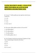 WATER TREATMENT GRADE 1 EXAM STUDY SHEET INCLUDING ALL ACTUAL EXAM QUESTIONS AND SOLUTIONS 2026&period;