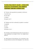 WATER TREATMENT GRADE 1 OPERATOR EXAM FULL QUESTIONS AND CORRECT ANSWERS ALREADY PASSED 2026&period;