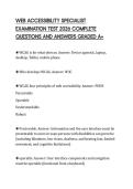 WEB ACCESSIBILITY SPECIALIST EXAM STUDY GUIDE 2026 PRACTICE QUESTIONS WITH FULL SOLUTION GRADED A&plus;
