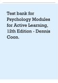 Test bank for exploring psychology in modules 12th edition myers