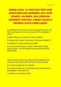 NPDES LEVEL 1A PRACTICE TEST 2026  QUESTIONS AND ANSWERS&vert; ACE YOUR  GRADES &ndash;ON BMPS&comma; SOIL EROSION&comma;  SEDIMENT CONTROL&comma; PERMIT RULES &  GEORGIA STATE COMPLIANCE&period; 