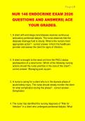 NUR 146 ENDOCRINE EXAM 2026  QUESTIONS AND ANSWERS&vert; ACE  YOUR GRADES&period;
