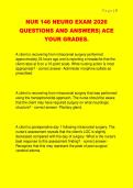 NUR 146 NEURO EXAM 2026  QUESTIONS AND ANSWERS&vert; ACE  YOUR GRADES&period;