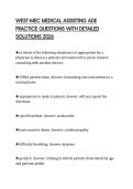 WEST-MEC MEDICAL ASSISTING ADE PRACTICE QUESTIONS WITH DETAILED SOLUTIONS 2026