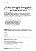 WGU D080 Global Business Management Exam &ndash; Final OA Versions A & B &ndash; Complete 300 Questions with Verified Detailed Answers&period;pdf  1