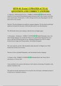 HTM 411 Exam 1 UPDATED ACTUAL  QUESTIONS AND CORRECT ANSWERS