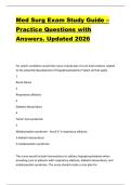 Med Surg Exam Study Guide &ndash;  Practice Questions with  Answers&period; Updated 2026 
