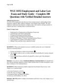 WGU D352 Employment and Labor Law Exam and Study Guide &ndash; Complete 280 Questions with Verified Detailed Answers&period;pdf