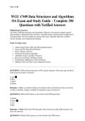 WGU C949 Data Structures and Algorithms OA Exam and Study Guide &ndash; Complete 350 Questions with Verified Answers&period;pdf