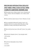 ERSC181 B001 INTRODUCTION GEOLOGY APUS WEEK 8 FINAL EXAM ACTUAL PAPER COMPLETE QUESTIONS ANSWERS 2026