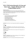 WGU C790 Nursing Informatics OA Exam and Study Guide &ndash; Complete 300 Questions with Verified Detailed Answers&period;pdf