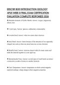 ERSC181 B001 INTRODUCTION GEOLOGY APUS WEEK 8 FINAL EXAM CERTIFICATION EVALUATION COMPLETE RESPONSES 2026