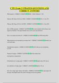 CTP1 Exam 2 UPDATED QUESTIONS AND  CORRECT ANSWERS